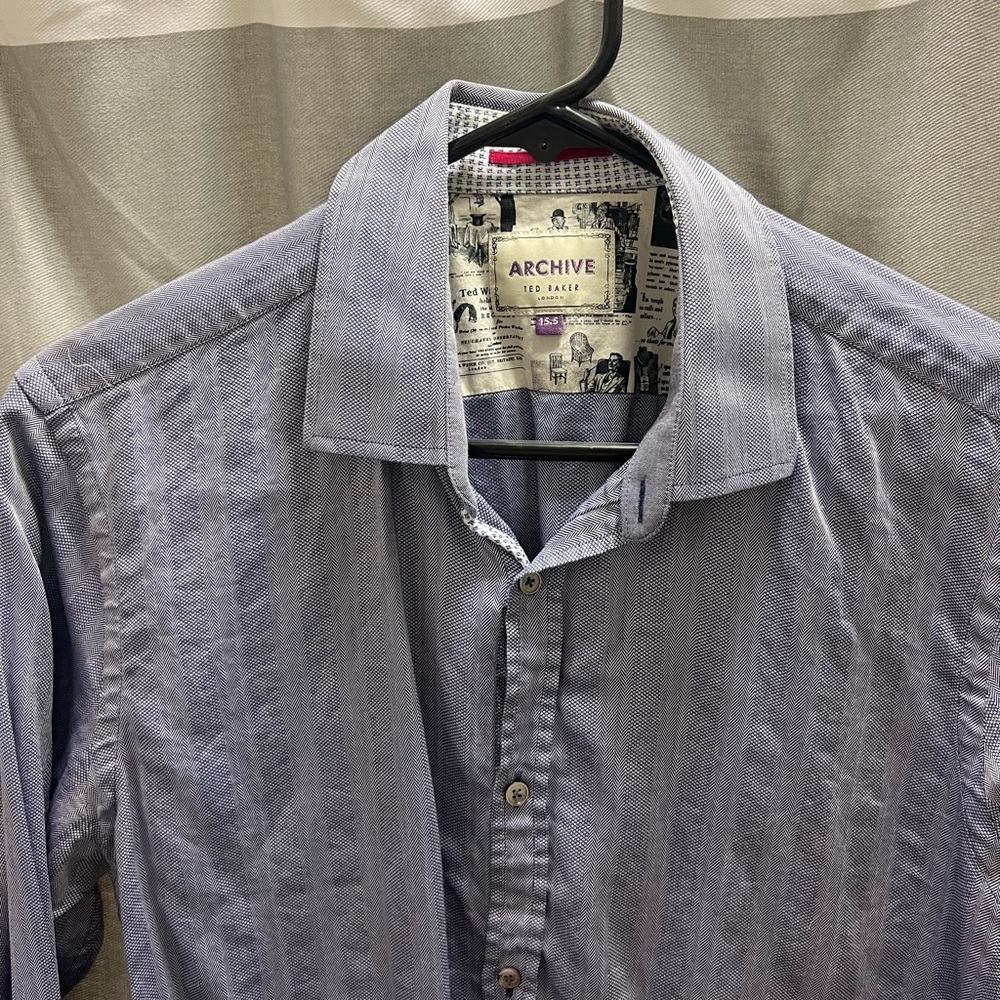 Ted Baker Archive Dress Shirt 15.5 N 34/35 Sleeve.